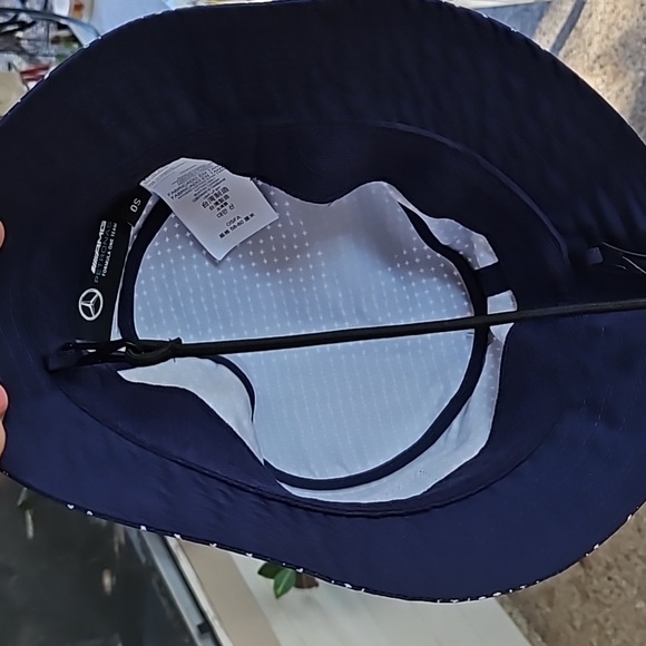 New w tags MERCEDES F-1 team LOGO KONNICHIWA BUCKLE HAT blue white OS - Picture 7 of 9